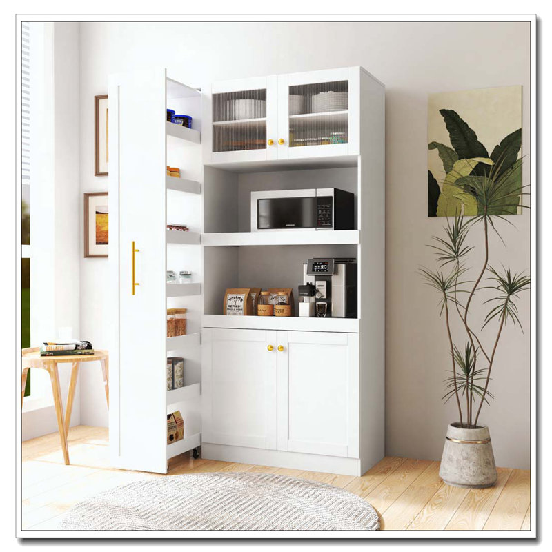 Organisateur de garde-manger 4 tablettes, Blanc