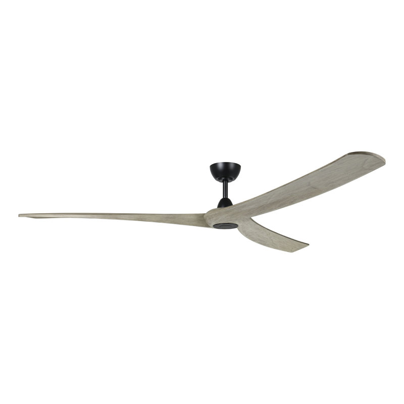 Gallashaw Black 72 inch Ceiling Fan, Gray Wood, Black, 80" H x 84" W x 84" D
