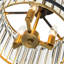Transitional 3-Light Two-Tone Open Cage Crystal Drum Semi Flush Ceiling Light