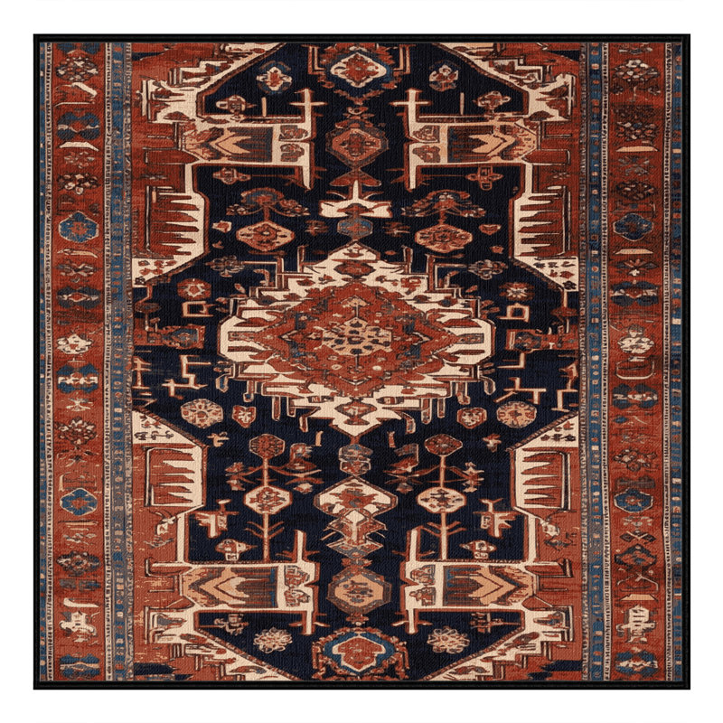 Tapis brun lavable à la machine, Carré 7 pi