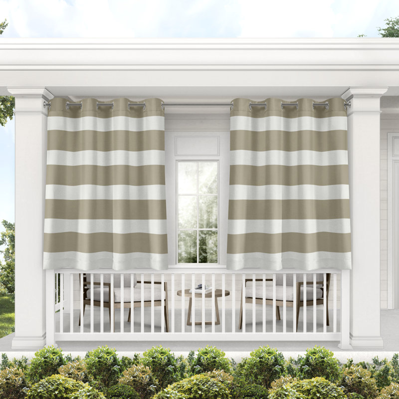 Agim Semi Sheer Curtain Pair, Taupe, 54" W x 120" L