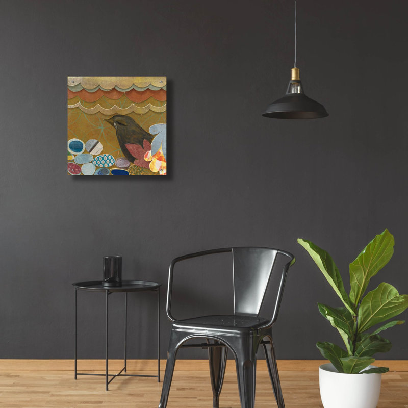 «Nesting Birds 1» par Candra Boggs, art mural en verre acrylique, H 16 po x l 24 po x P 0,2 po