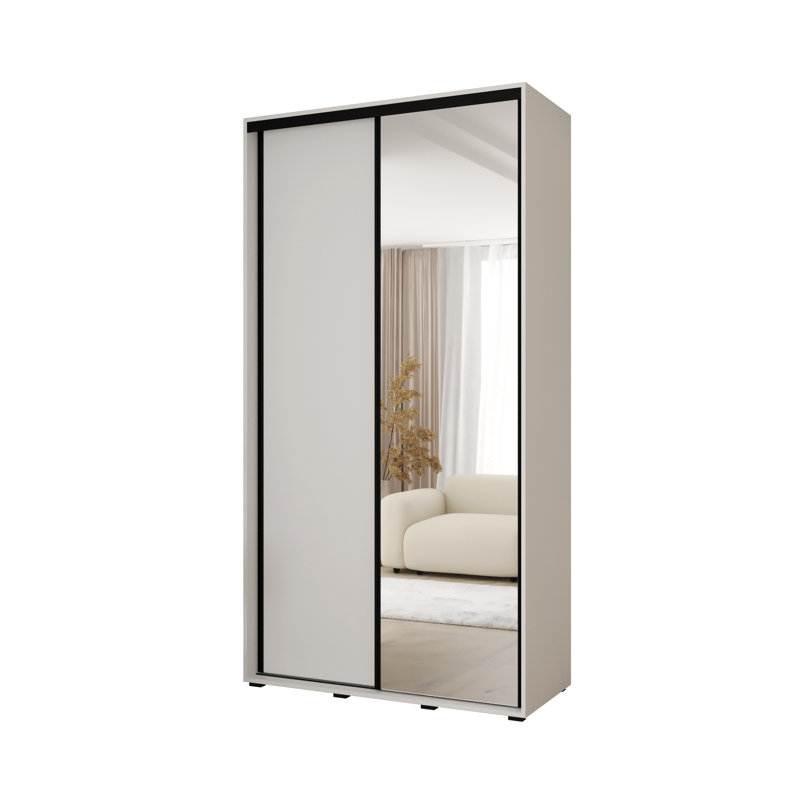 Laminate Wardrobe, White, 235.2cm H x 100cm W x 45cm D