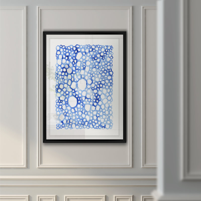 «Indigo Plexus I», reproduction sur toile, H 18,5 po x l 24,5 po x P 1,5 po, Cadre noir