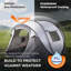 Tente de camping escamotable gris clair pour 3 à 4 personnes, tente de dôme automatique instantanée avec poteaux en fibre de verre et sac de transport, abri familial extérieur-133408384