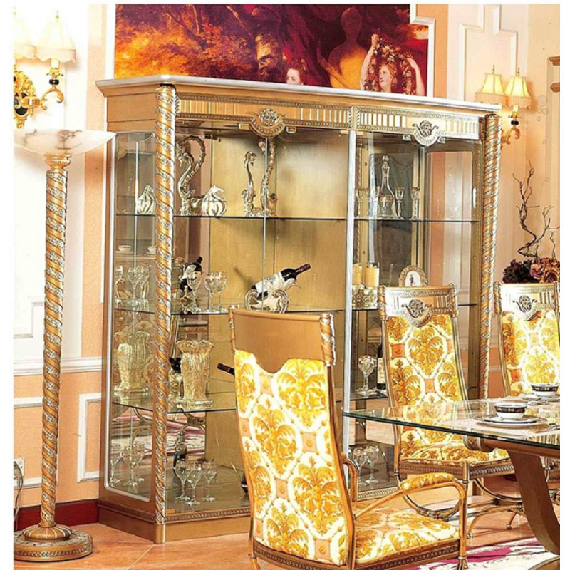 Solid Wood Lighted China Cabinet