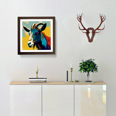 Goat Pop Art - Single Picture Frame Print on Wood