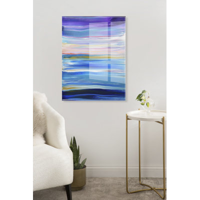 Art mural en verre encadré «Seaside Serenity» par Xizhou Xie