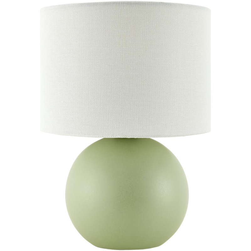 Lampe de table en céramique avec abat-jour tambour en lin, Vert pâle