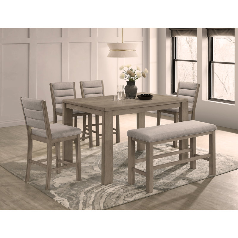 Ensemble de table de salle à manger extensible 6 pièces 6 pièces