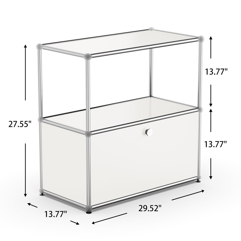 Storage Bedside Table  Sideboard File Cabinet Dining Cabinet Shelf Bookcase, White