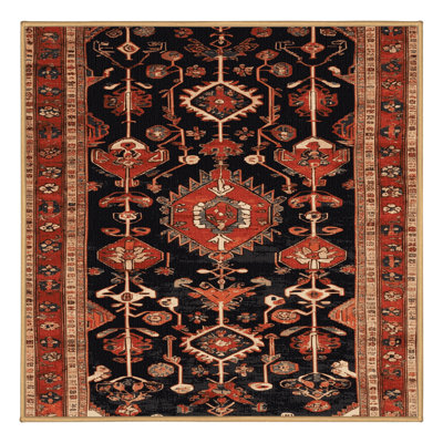 Machine Washable Turkish Brown Area Rug