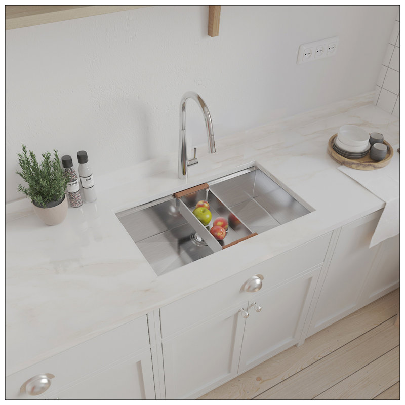 32 X 18 Inch Undermount Workstation Sink, Stainless Steel Single Bowl Kitchen Sink 18 Gauge