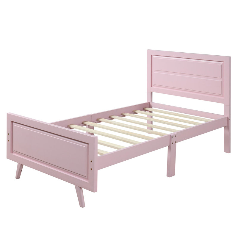 Sommier en bois avec sommier et base de lit, Rose