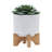 5" Chevron Planter W/ Stand, White