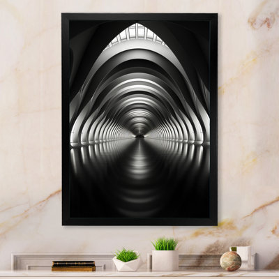 «Grey Tunnel Futuristic Elegance Sleek I», reproduction sur toile