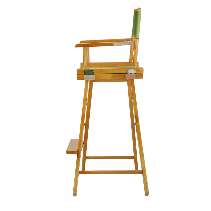 30" Folding Director Chair with Canvas, Honey Oak, Lime Green
