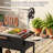 58.3" Argentine Santa Maria Freestanding Charcoal & Wood Fired BBQ Grill with Adjustable V-Grate and Side Table