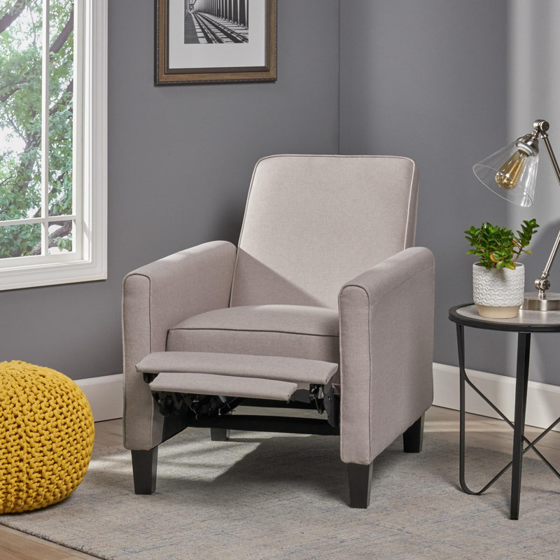 Fauteuil inclinable à dossier inclinable beige, Polyester beige