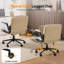 Oil-Waxed Leather Swivel Chair With Flip-Up Armrests-1480034623