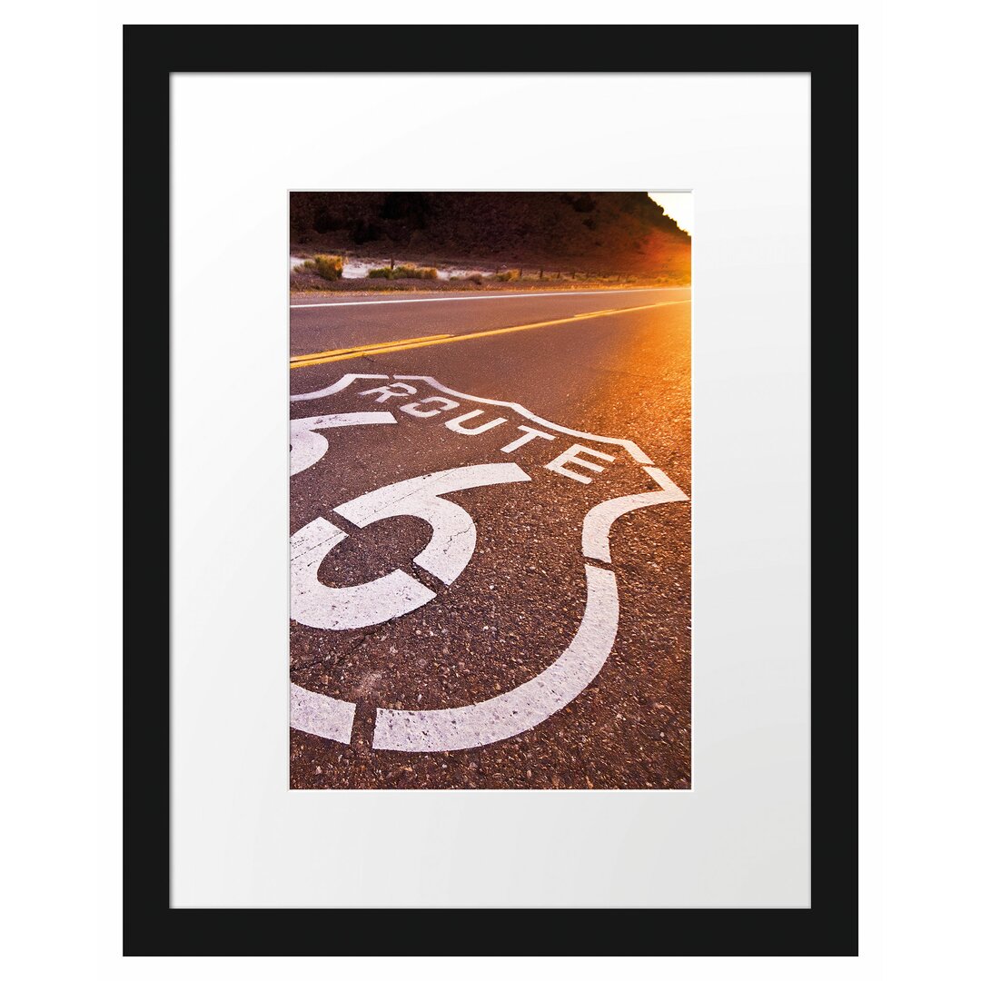 Gerahmtes Poster Autobahn-Route 66