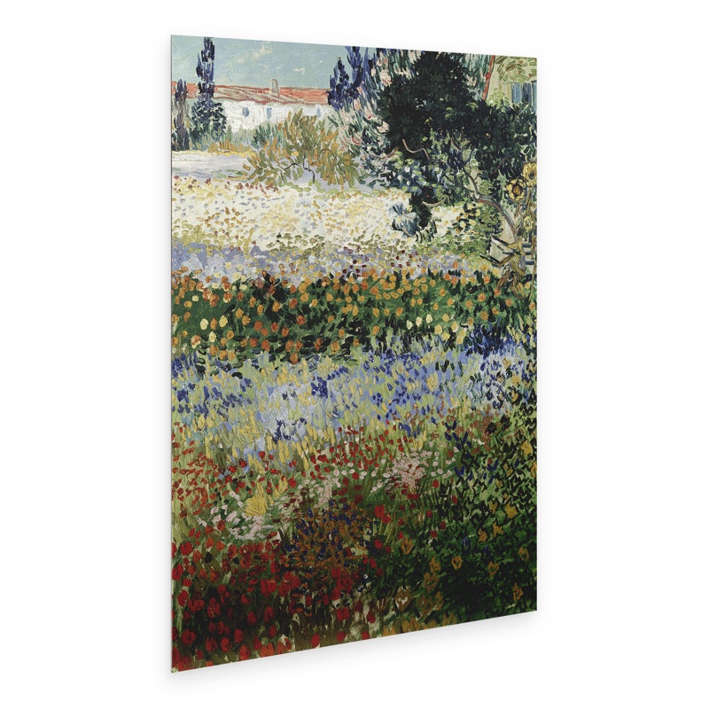 «Garden In Bloom» par Vincent Van Gogh, art en aluminium brossé flottant