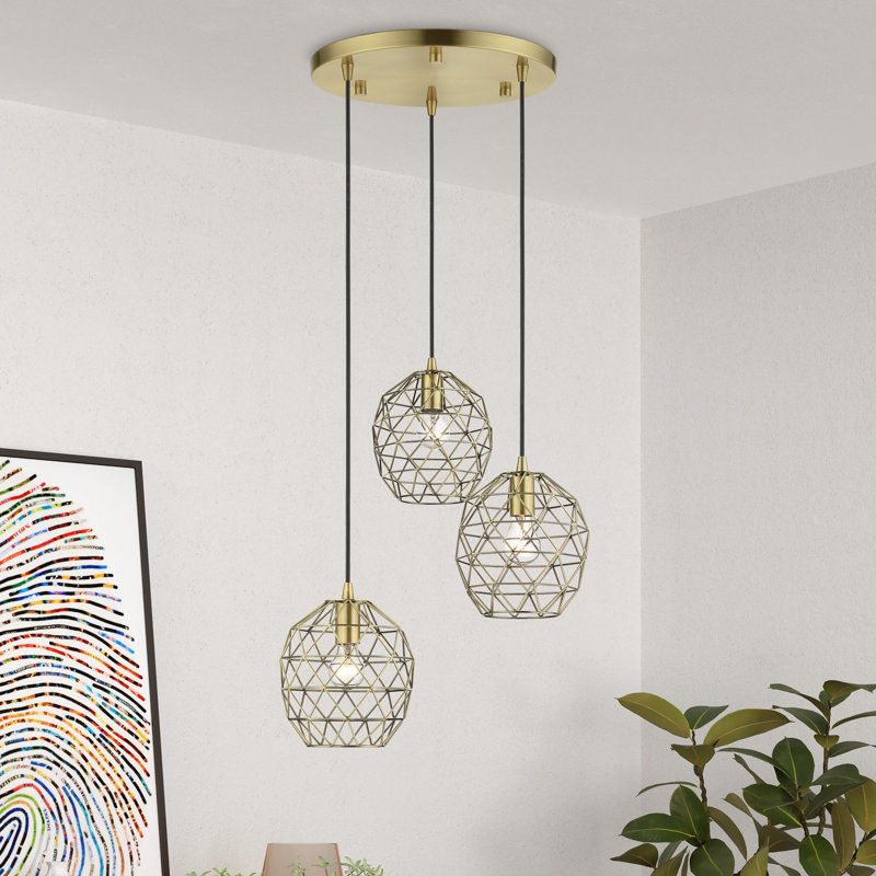 Jolet 3 - Light Unique/Statement Pendant, Antique Brass