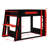 Wooden Gaming Bunk Bed With Desk,Two Storage Shelves,USB And LED Light-1932355279