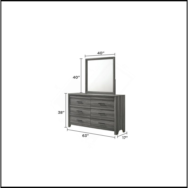 Miroir de style moderne en bois gris