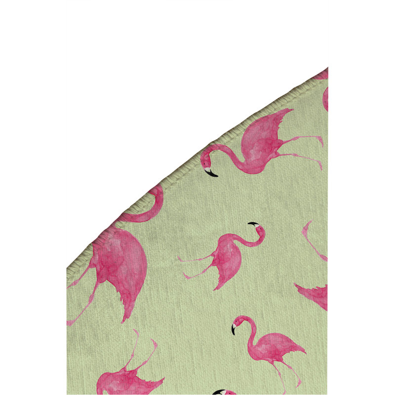 Tapis d'extérieur Summer Flamingo, Rond 5 pi
