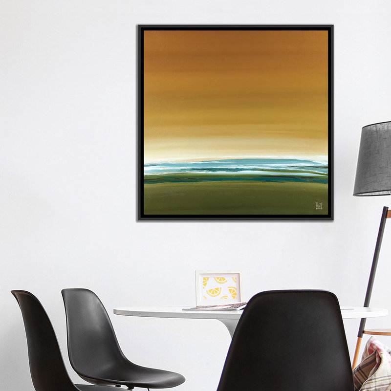 « midmorning i », reproduction sur toile, H 18 po x l 18 po x P 1,5 po, Toile avec cadre flottant noir, Pas de tapis