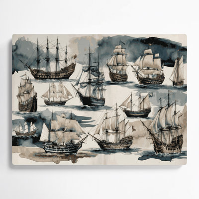 Nautical Vessel Types Beige Metal Wall Art