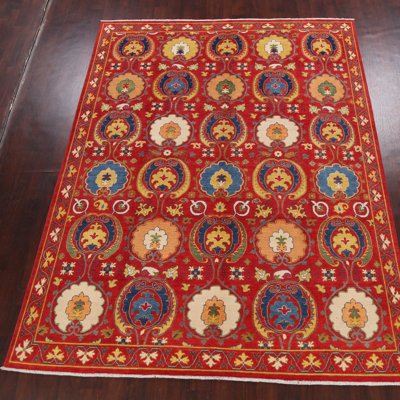 One-of-a-Kind 7'10" X 10'6" New Age Wool Area Rug in Red