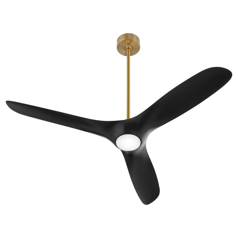 Ventilateur de plafond Khairun, Laiton vieilli / noir