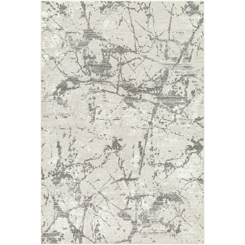 Tapis argenté lavable à la machine Imauri, Rectangle 8 pi 11 po x 12 pi