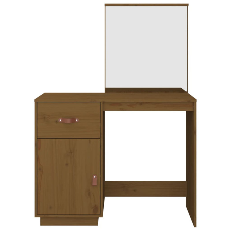 Niel Dressing Table with Mirror, Honey Brown