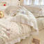 Ensemble de housse de couette en coton multicolore à volants-109792749-109792762