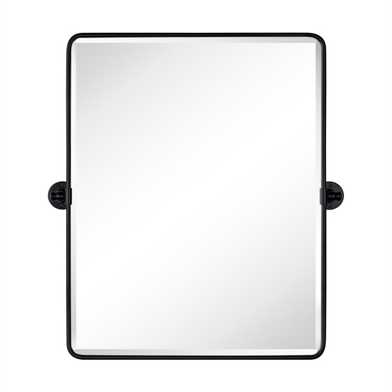 Miroir mural de salle de bain Woodvale, Noir mat, 30" x 24"