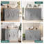 Buffet Farmhouse avec 3 portes et tablette réglable - gris