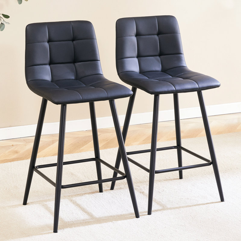 Chaise de bar noire en deux, imperméable et confortable pour une utilisation à long terme, facile à nettoyer, ergonomique