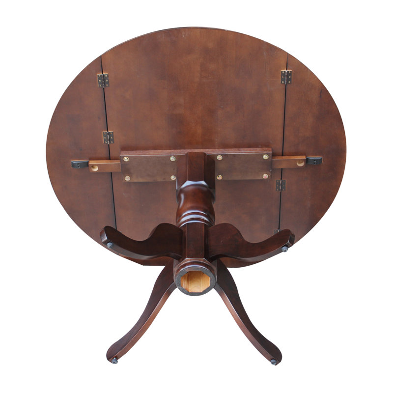 Philipston Extendable Round Solid Wood Dining Table, Rich Mocha, Rich Mocha