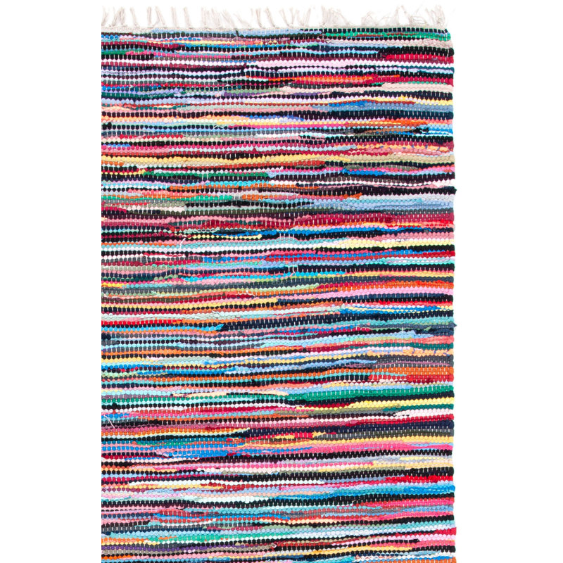 Tapis en coton tissé à la main Samaniego, Rectangulaire 3 pi x 5 pi