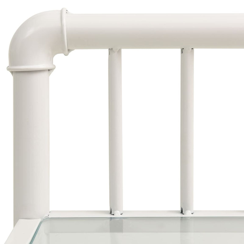 Coffelt Glass Top Frame Side Table Set, White, White