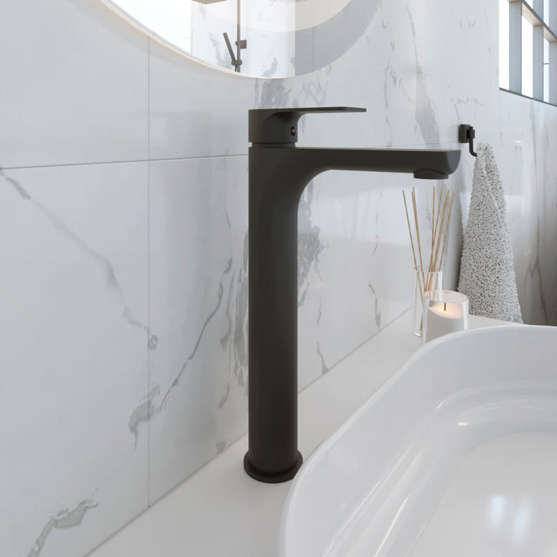 Robinet pour vasque de salle de bain à poignée simple DAX, Noir, noir, noir, noir