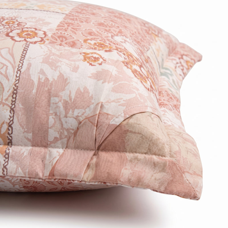 Ensemble de couette réversible 3 pièces Camille pour lit king size - Linge de lit bohème patchwork floral - Microfibre ultra-douce toutes saisons