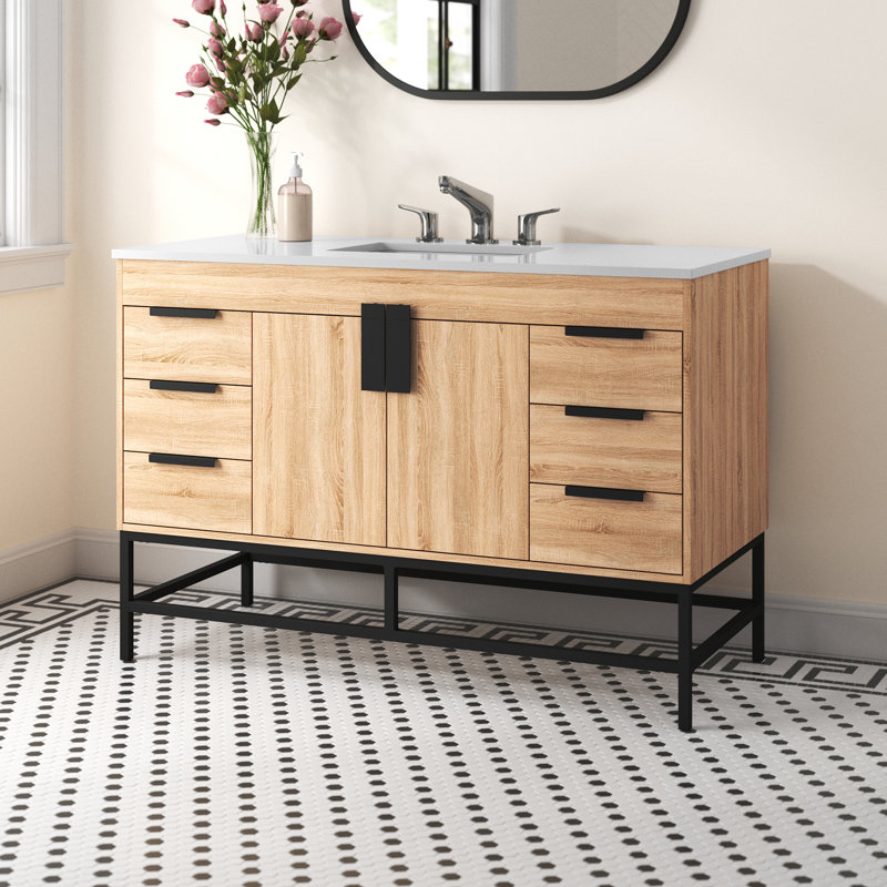 Ensemble de meuble-lavabo simple 48 po Eugene, Bois de manguier