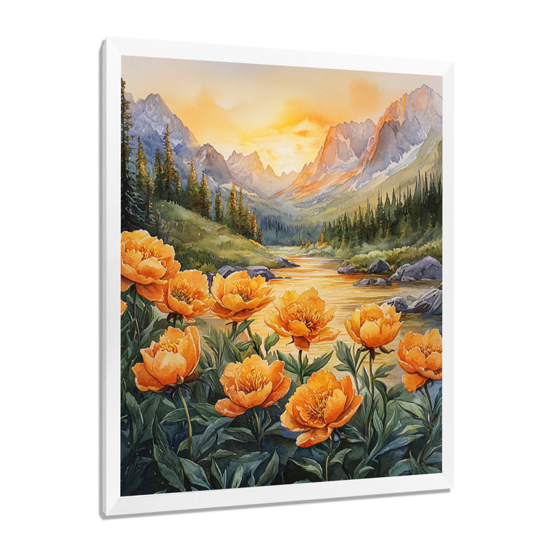 Gils - impressions murales florales, H 44 po x l 34 po, Reproduction encadrée d'une seule photo, Blanc