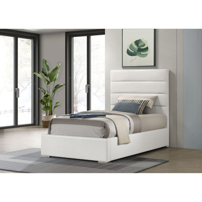 Dulcey White Upholstered Platform Bed