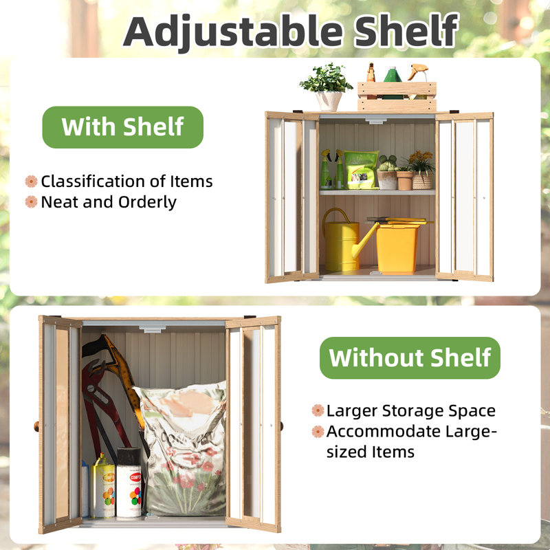 Small Outdoor Storage Cabinet Waterproof With Shelves