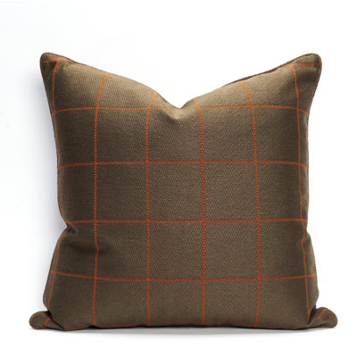 Sutton Plaid Feather Throw Pillow